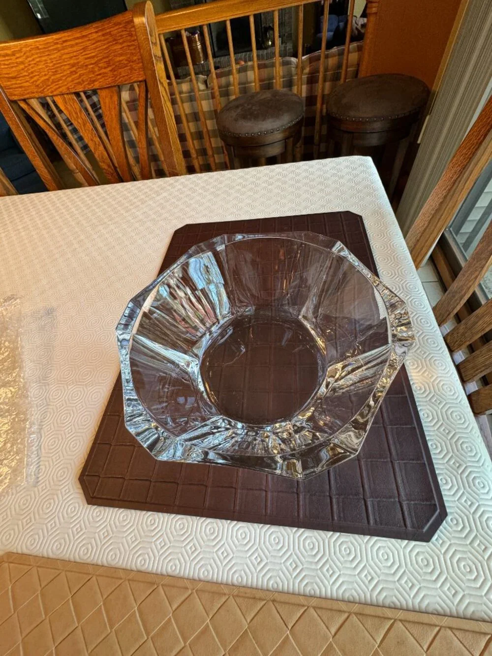 Large Crystal Clear Hexagon Bowl 10